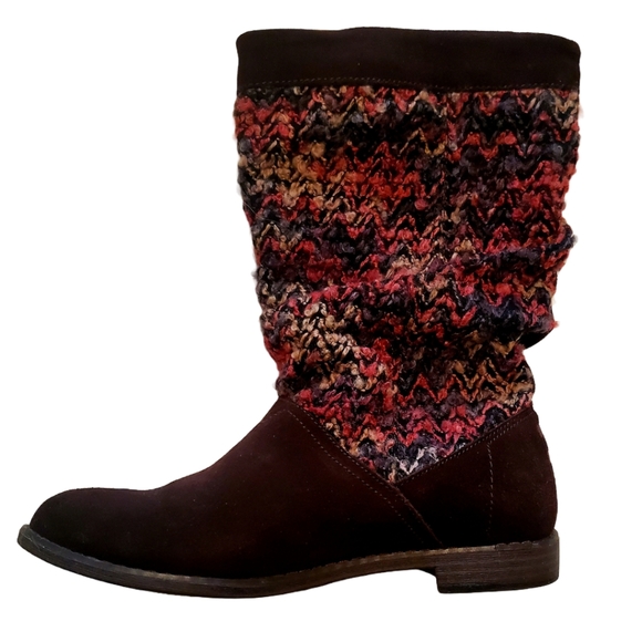 Toms Serra Slouchy Sweater Knit Suede Boots Sz 8 - Picture 3 of 10